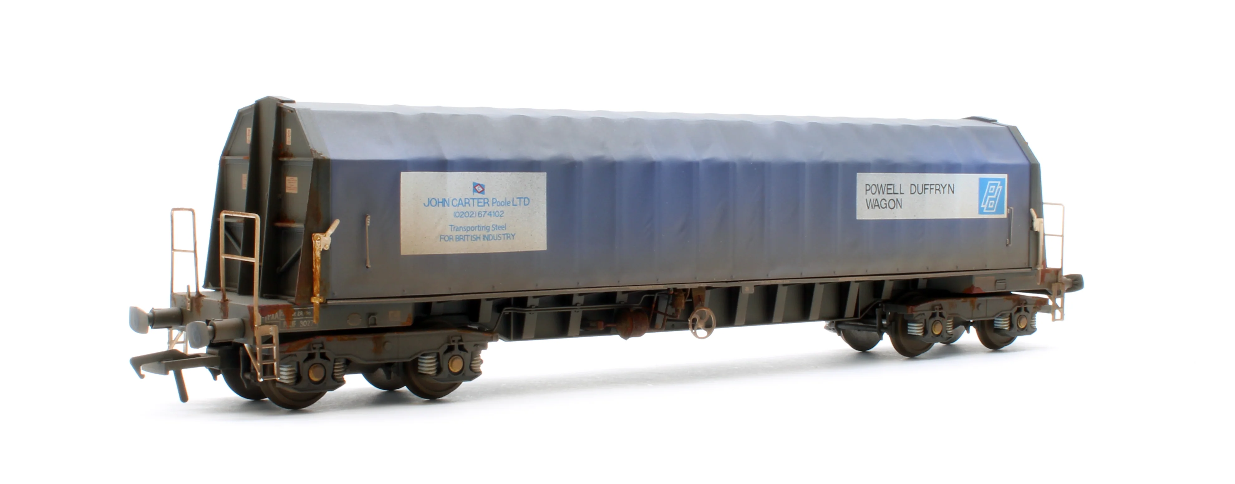 PXA01 DP(A)W Bespoke Weathered Set of 2 PXA Steel Coil Carrier PD Blue John Carter Poole Banner No.3025/3027 - Image 5