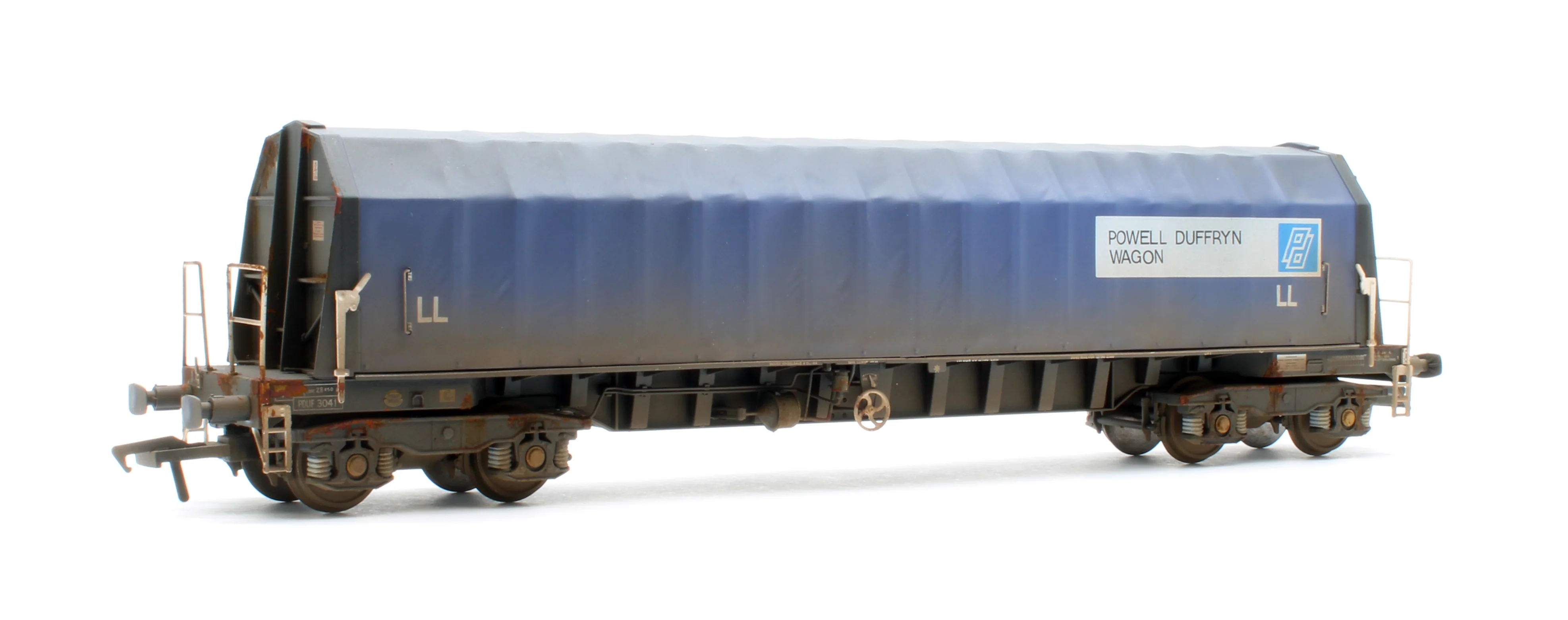 PXA01 TP(C)W Bespoke Weathered Set of 3 PXA Steel Coil Carrier PD Blue with LL Lettering No.3041/3051/3057 - Image 4
