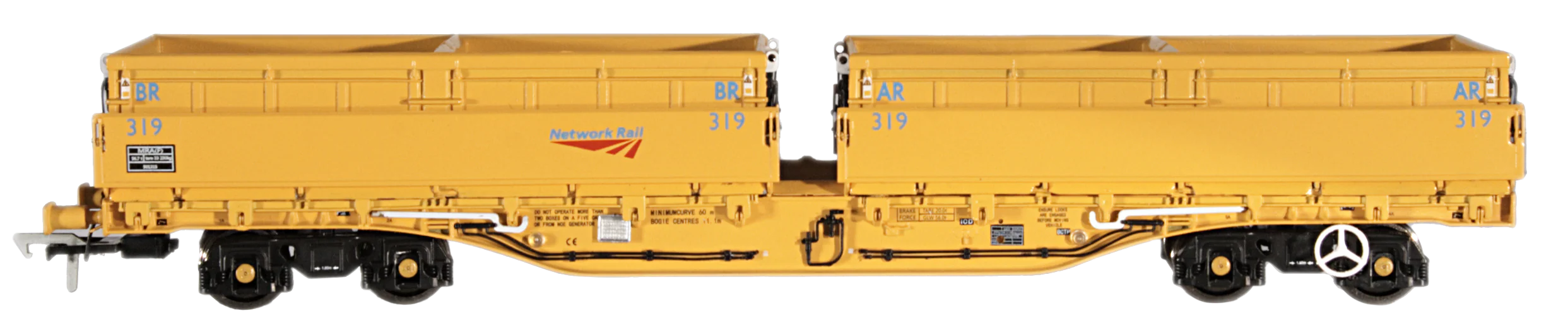 4F-075-006 Set of 5 MRA Side Tipping Ballast Wagon Metronet - Image 3