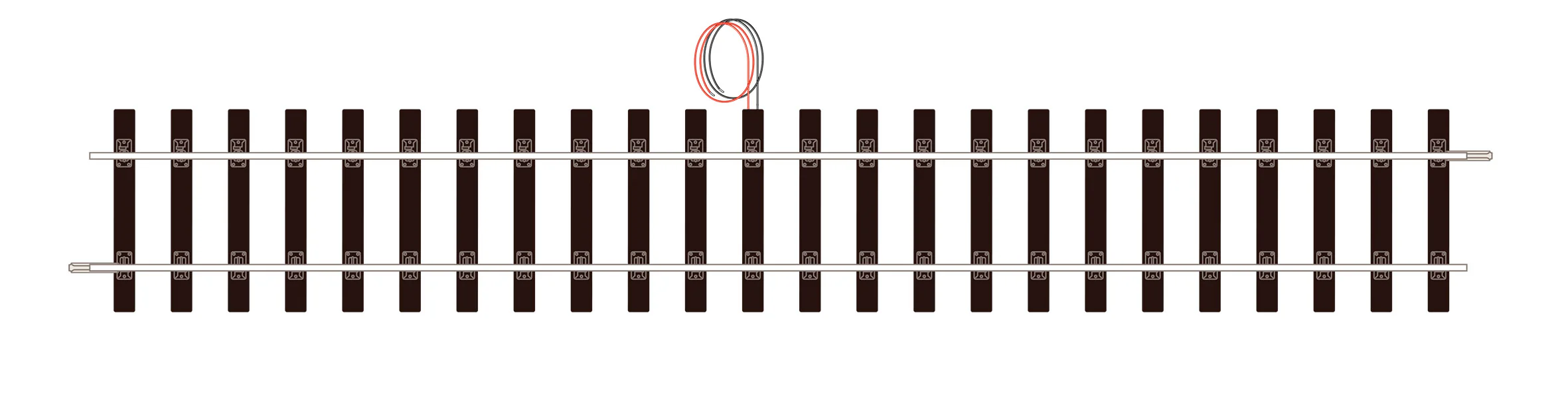 ST702 394mm - Code 124 - Setrack O Gauge Pre-Wired Straight - Image 2