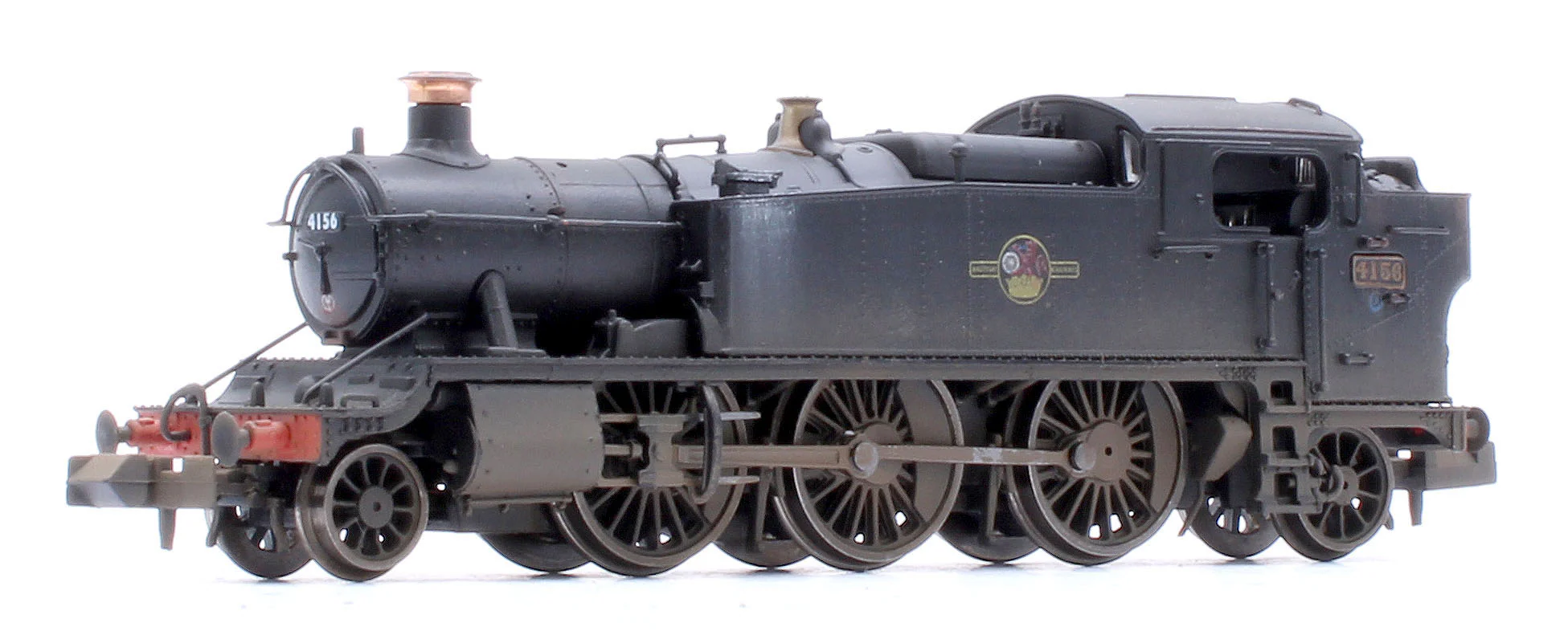 S2103-08W Custom Weathered Class 5101 Large Prairie British Railways BR Black (Late Crest) 2-6-2 Tank Locomotive No.4156