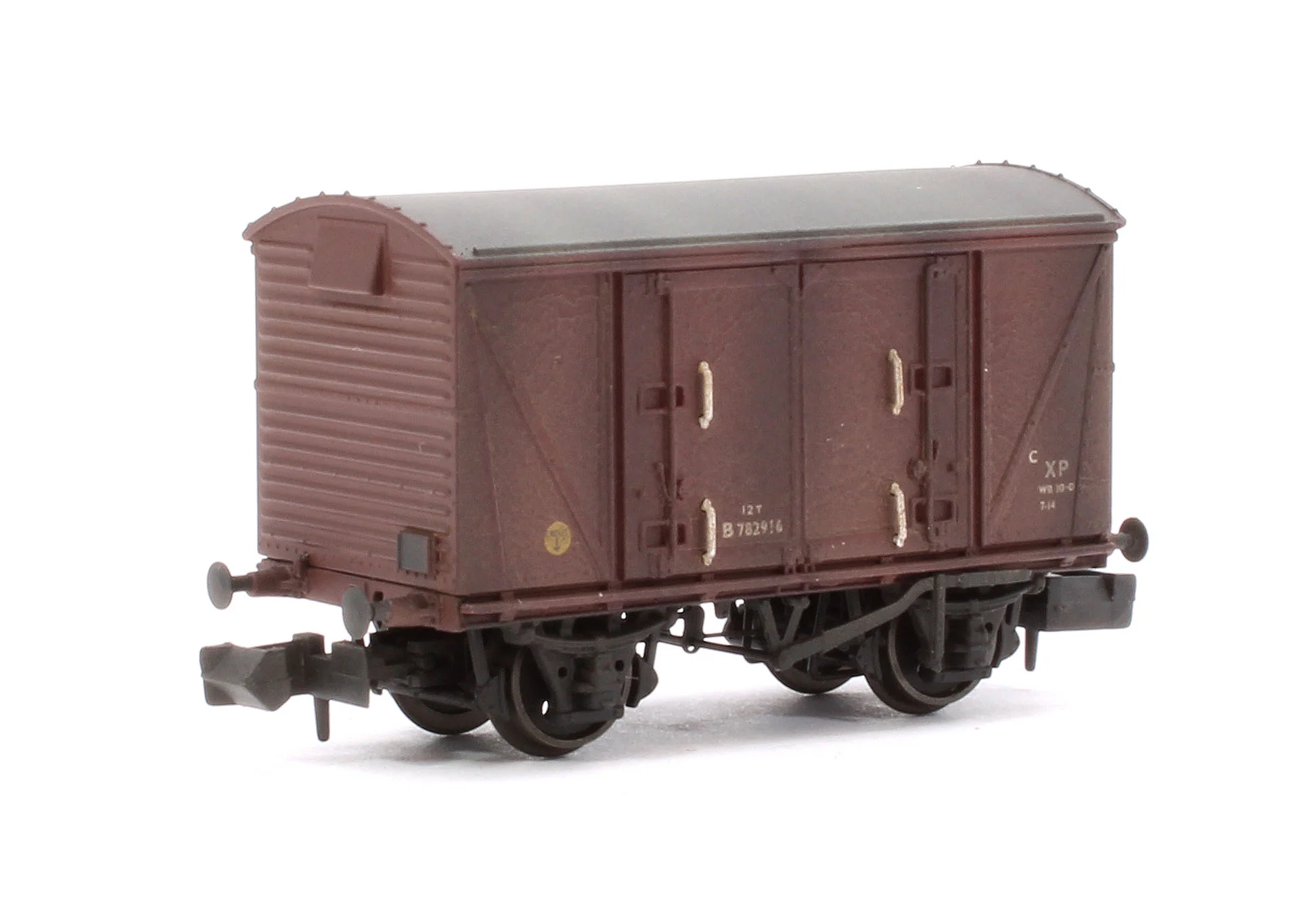 S2301-04 Custom Weathered Set of 3 BR 12T Vanwide Ventilated Vans, BR Freight Brown XP - Image 5