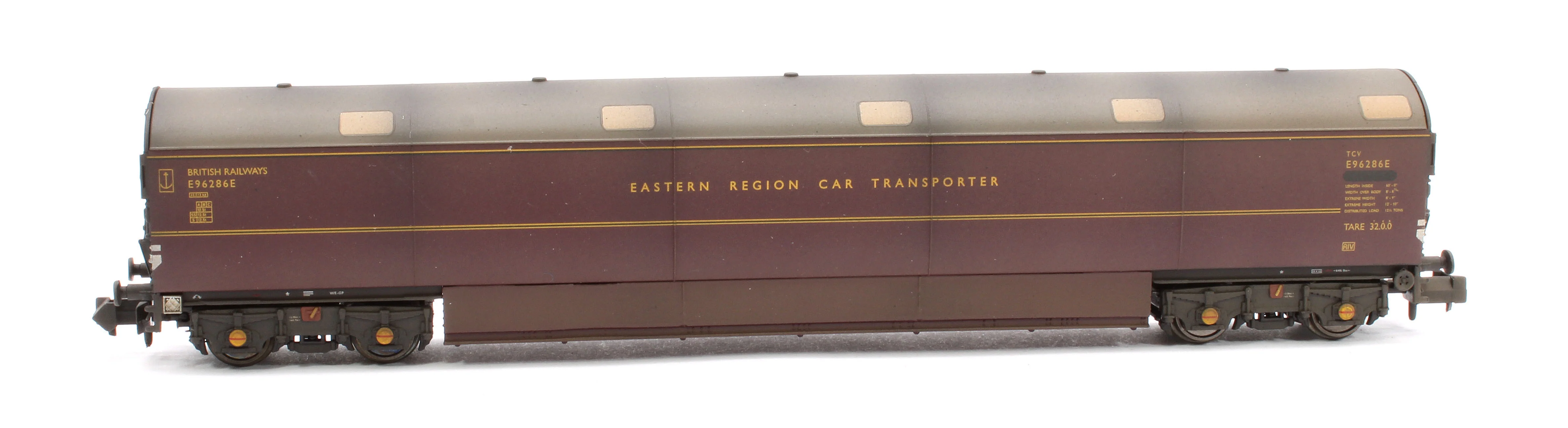 S2303-02 Custom Weathered Newton Chambers Car Transporter Eastern Region BR Lined Maroon E96286/293/297E - Pack 2 - Image 7