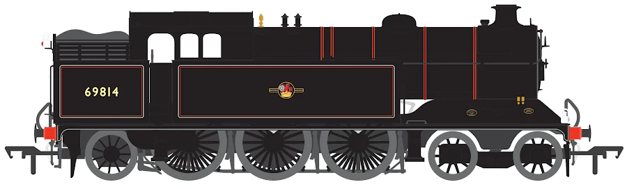 S4101-08A Robinson A5 (GCR Class 9N) 4-6-2 BR Black (Late Crest) No.69814 Steam Tank Locomotive - Image 12
