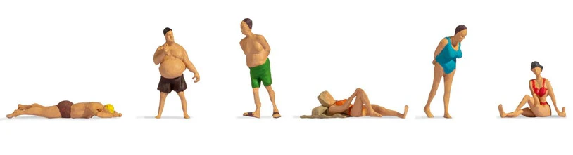 GM3910106 TT:120 Gauge Sunbathers (6) Hobby Figure Set