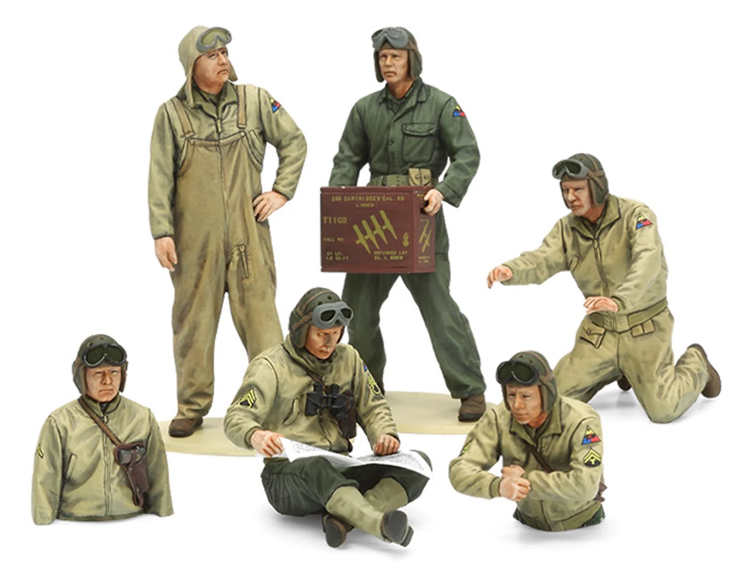 35347 1/35 Military Miniature Series No.347 U.S. Tank Crew Set (European Theater) Kit - Image 3