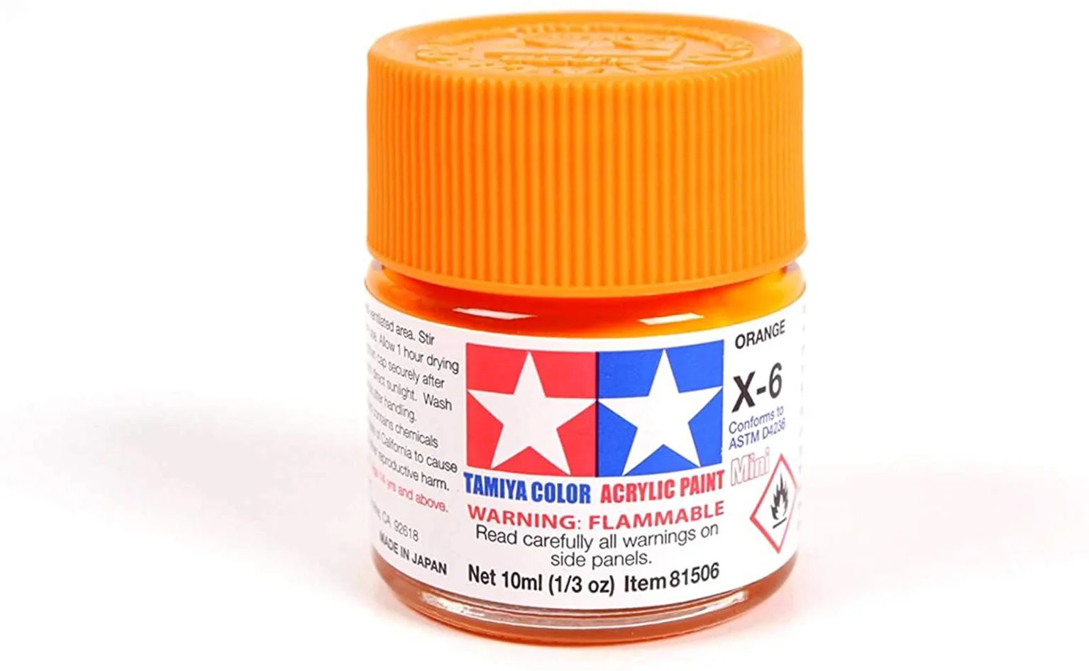 T81506 TAMIYA ACRYLIC MINI X-6 ORANGE