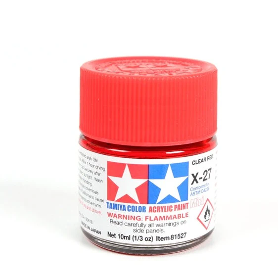 T81527 TAMIYA ACRYLIC MINI X-27 CLEAR RED