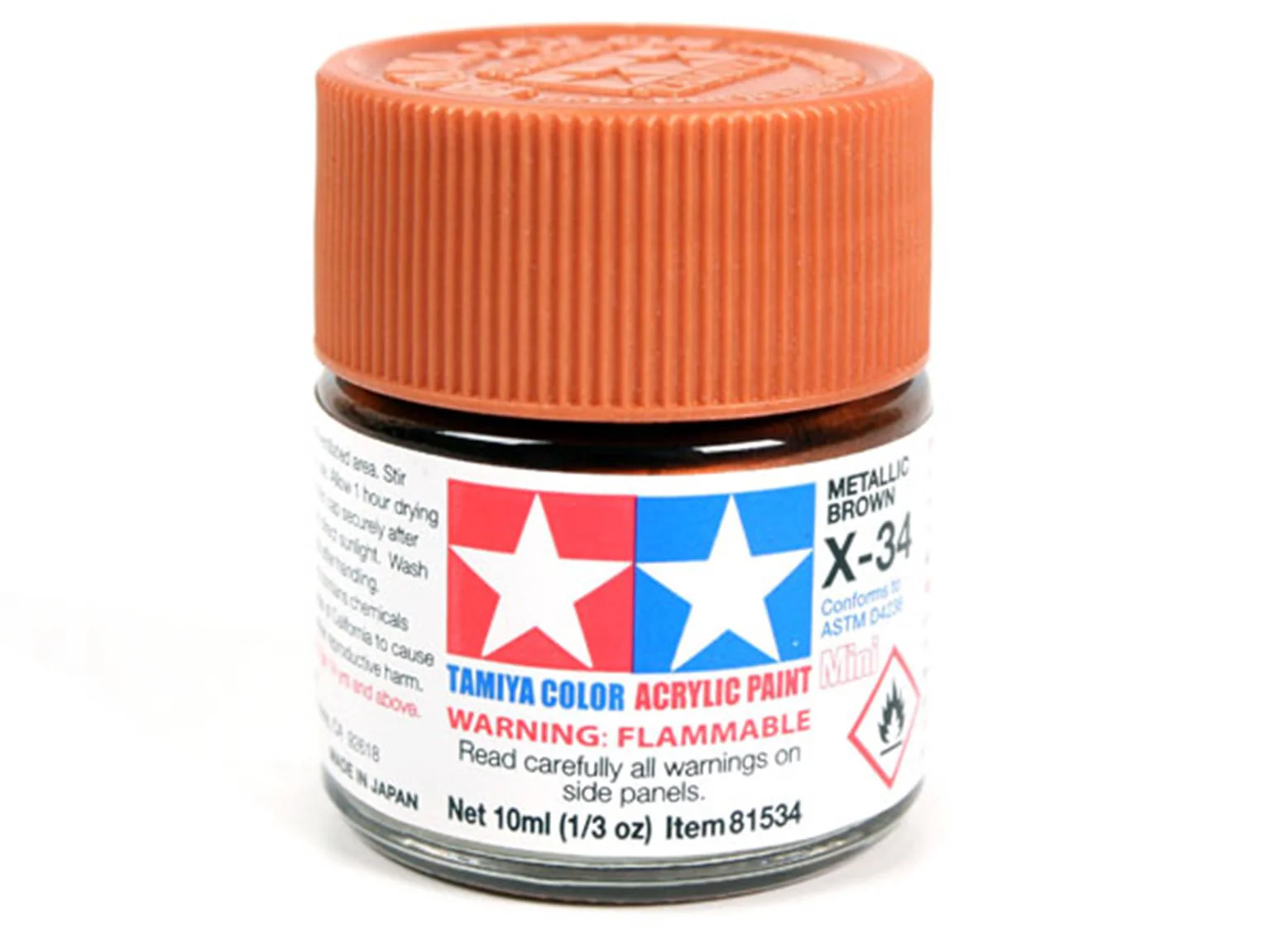 T81534 TAMIYA ACRYLIC MINI X-34 METAL BROWN