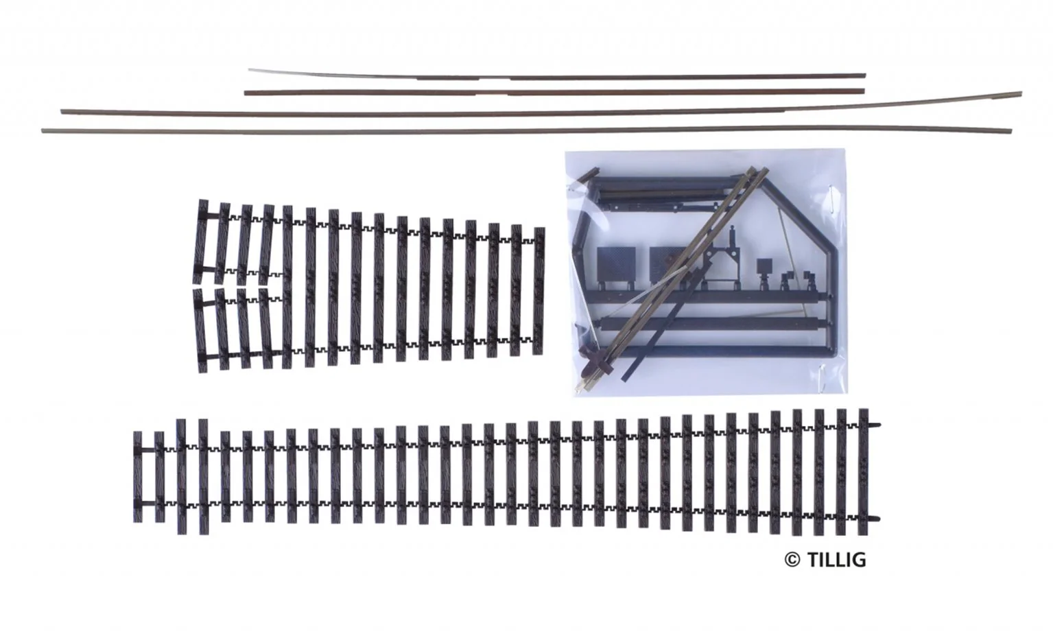 85435 Tillig elite track : Kit flexi-points, frog angle 7°