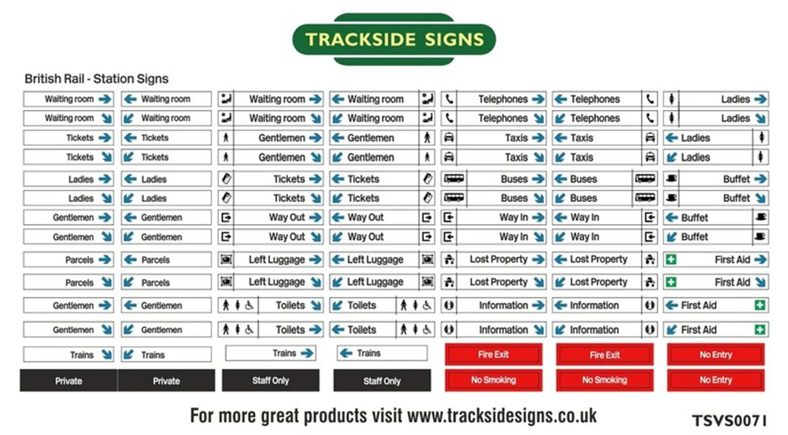 TSVS0071 Die Cut British Rail Station Signs