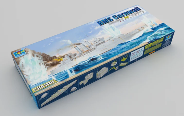 PKTM05353 HMS Cornwall Model Kit - Image 2