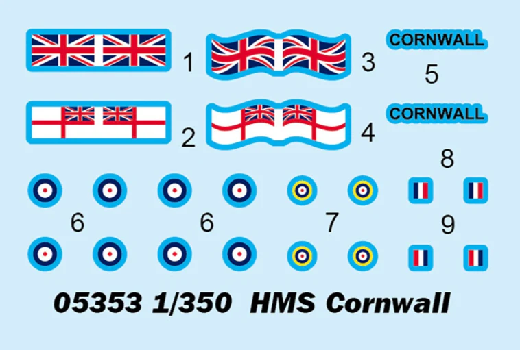 PKTM05353 HMS Cornwall Model Kit - Image 3