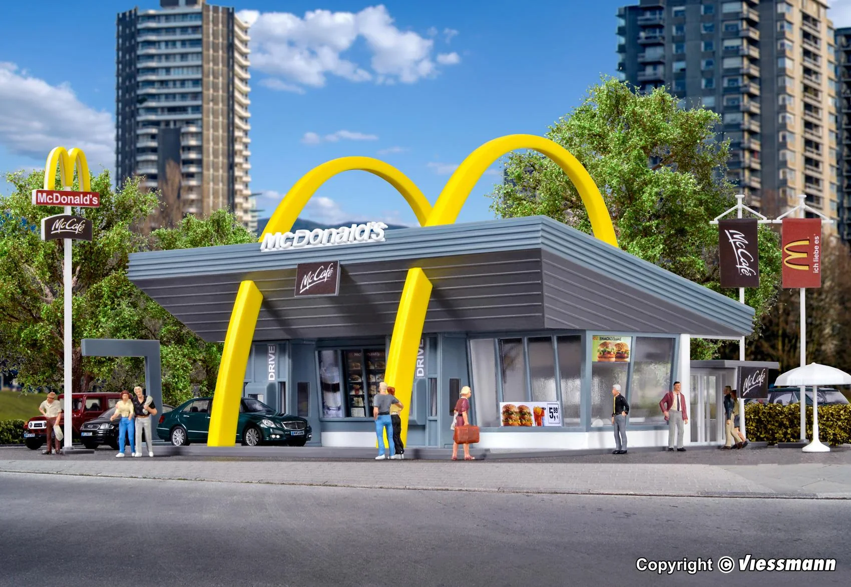 43634 McDonald's Fast Food Restaurant with McDrive Building Kit