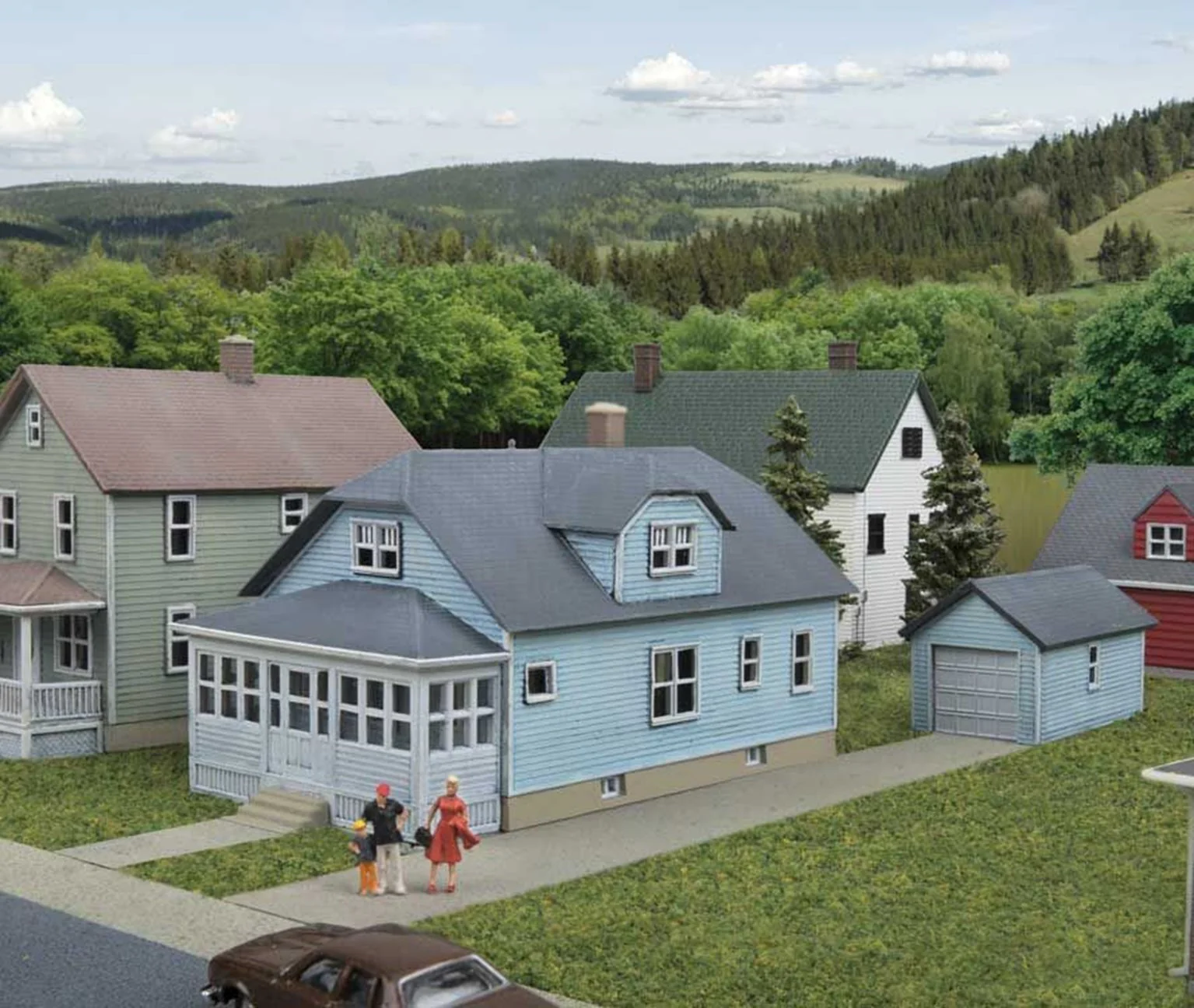 933-3791 American Bungalow With Single Car Garage Kit