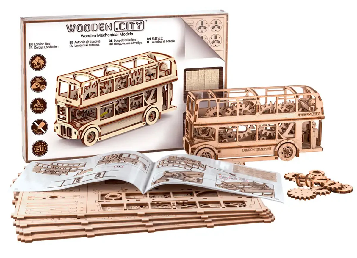 WR303 3D Wooden Bus Puzzle – London Bus - Image 4