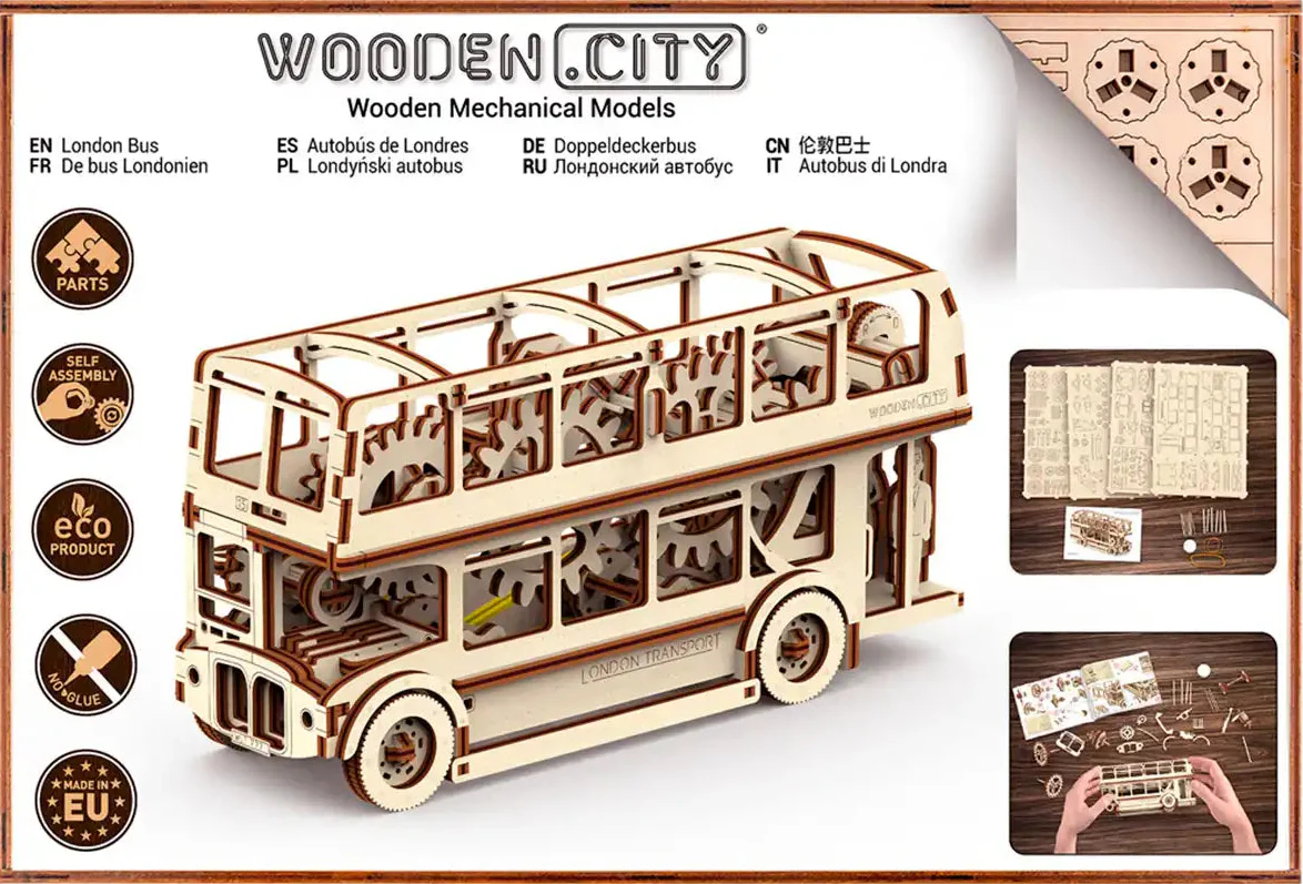 WR303 3D Wooden Bus Puzzle – London Bus - Image 5