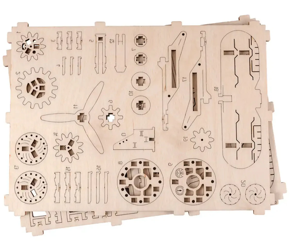 WR304 3D Wooden Plane Puzzle – Biplane - Image 5