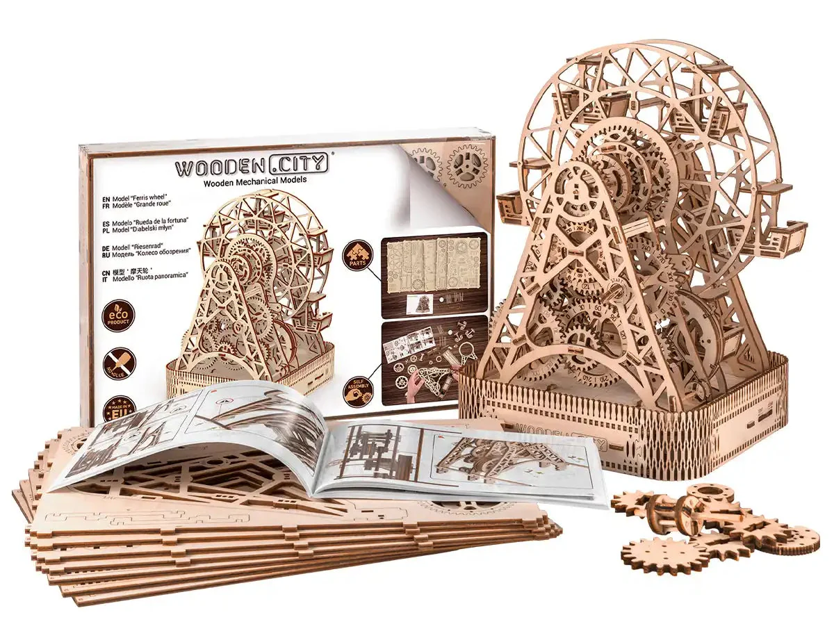 WR306 3D Wooden Decoration Puzzle – Ferris Wheel - Image 3