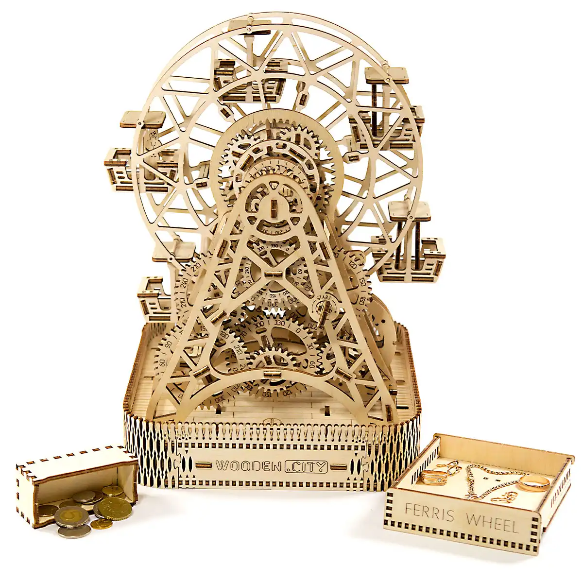 WR306 3D Wooden Decoration Puzzle – Ferris Wheel - Image 4