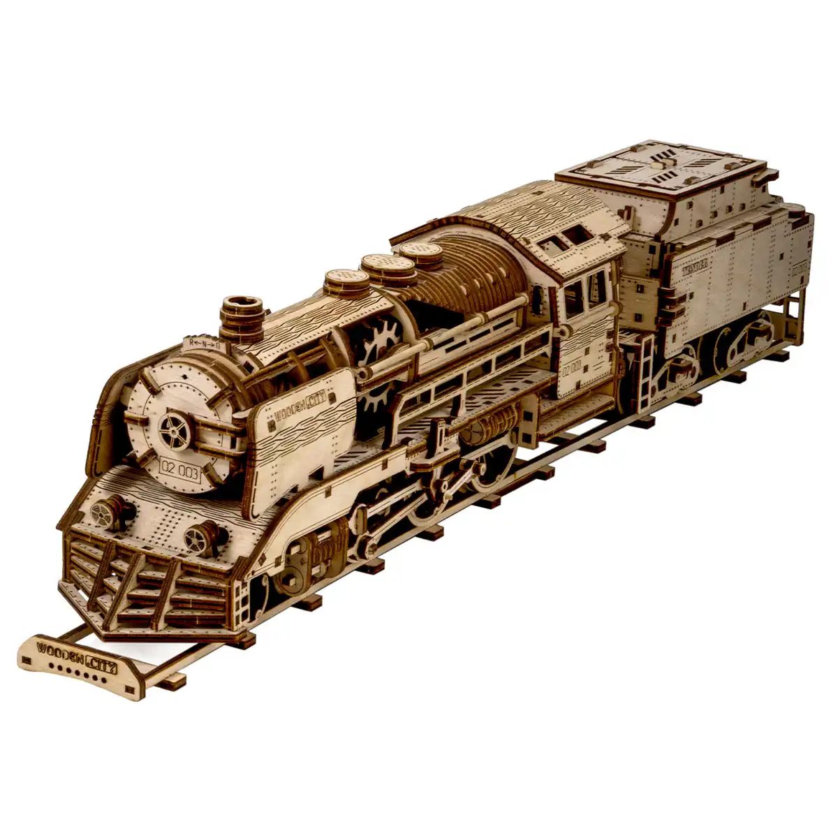 WR323 3D Wooden Train Puzzle – Wooden Express + Tender with Rails - Image 6