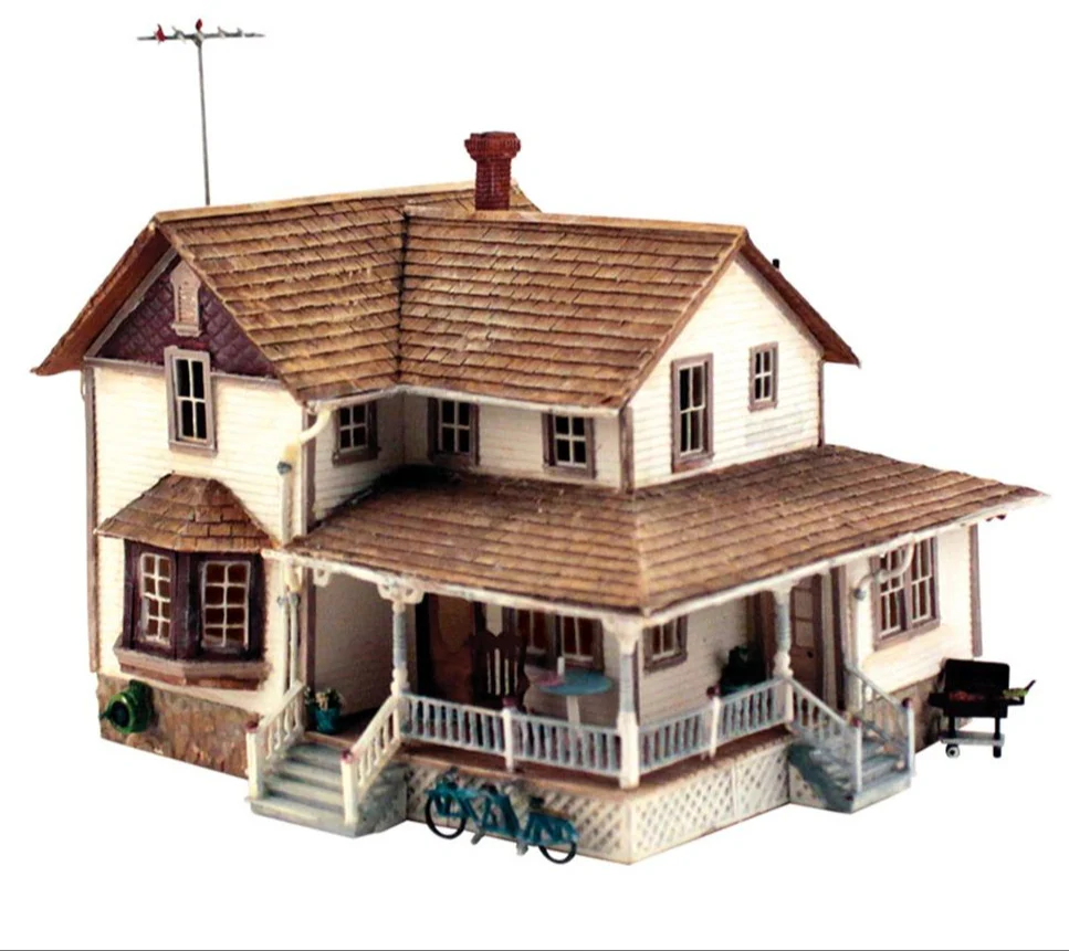 WPF5196 HO Corner Porch House Model Kit - Image 2