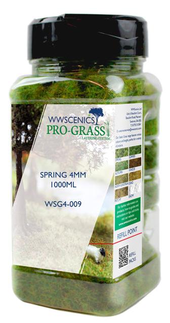 WSG4-009 WWS 4mm Spring Static Grass - 1000ml Canister