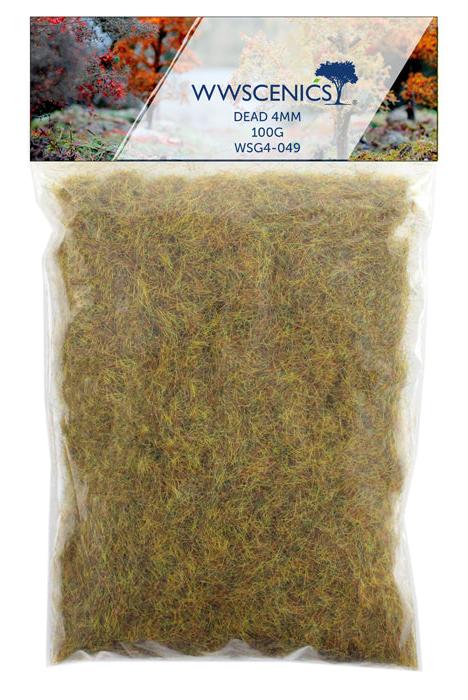 WSG4-049 WWS 4mm Dead Static Grass Refill - 100g