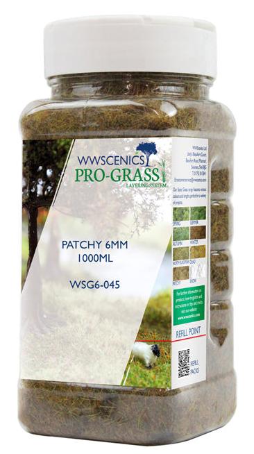 WSG6-045 WWS 6mm Patchy Static Grass - 1000ml Canister